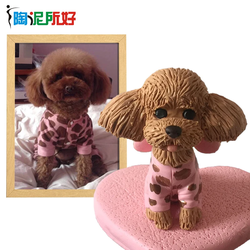Полимерная глина для собак, резьба по лицу, скульптура для собак, кошек, украшения на день рождения, свадьбу, статуэтка животного, персонажа, ...