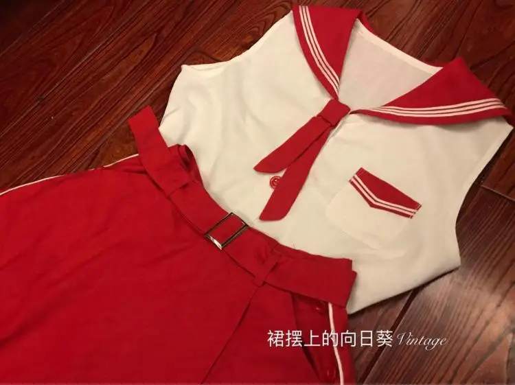 Футболка без рукавов в стиле Магия лунном свете красно-белая Лоскутная рубашка и