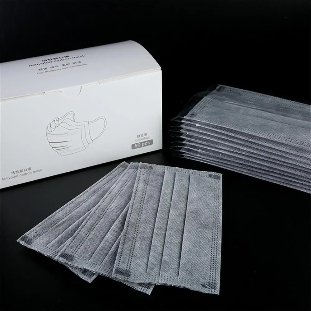 

Disposable Mask Activated Carbon Fashion Face Mask Unisex Protection Fabric Dust Mouth Mask Mascarilla White Black