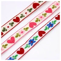 cusack 4 m 1 cm embroidered heart webbing lace trim ribbon for garment home textiles diy crafts trimmings 4 colors