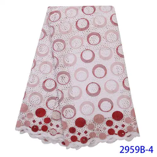 White Lace Fabric 4 NIAI африканская кружевная ткань высокое качество хлопок кружево для женщин платье кружевная ткань швейцарская вуаль кружево в швейцарской XY2959B-2 - Цвет: White Lace Fabric 4