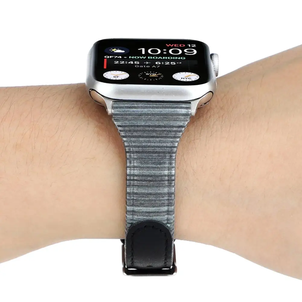 Заменитель кожаного спортивный ремешок 38/42/44/40 мм для Apple Watch версии 5 4 3 2 1 браслет