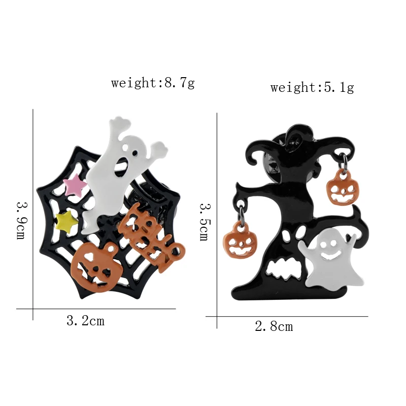 

New Fashion Halloween Pins Pumpkin Spider Web Ghost Brooch Shirt Bag Lapel Badge Enamel Pin for Gift