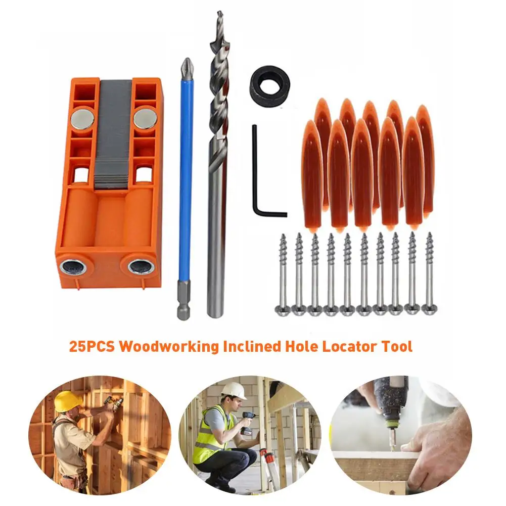 25 шт. деревообрабатывающий Наклонный локатор отверстий позиционирование набор