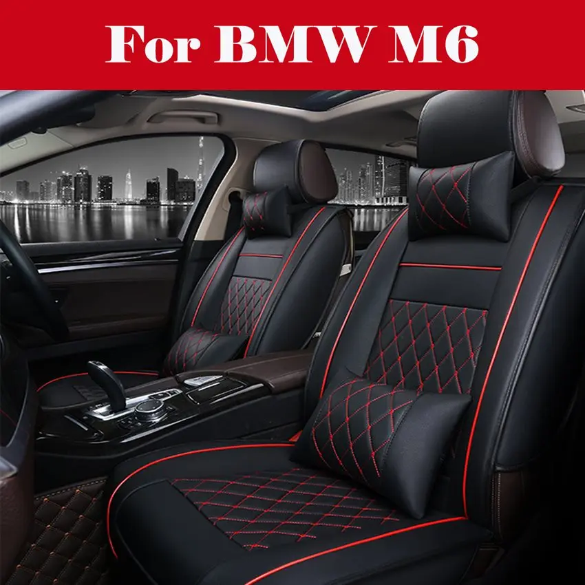 

Luxury Car Seat Covers PU Leather 5-Seats Front+Rear SUV Truck Cushion Full Set For BMW M6