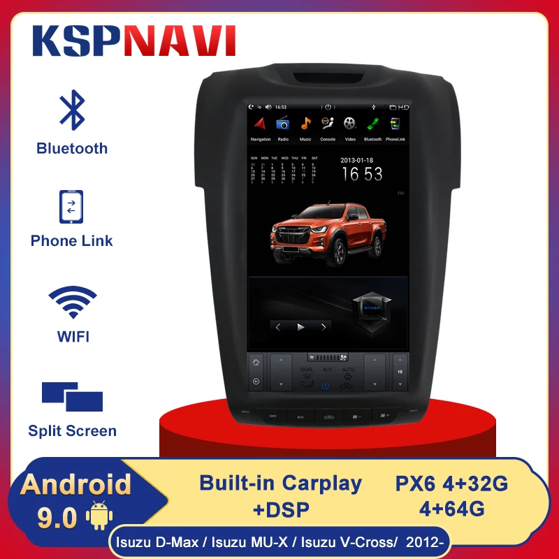 

11,6 дюймовый Tesla Style для Isuzu D-Max / Isuzu MU-X / Isuzu V-Cross/ 2012- AUTO A/C головное устройство GPS-навигации, радио, видеоплеер