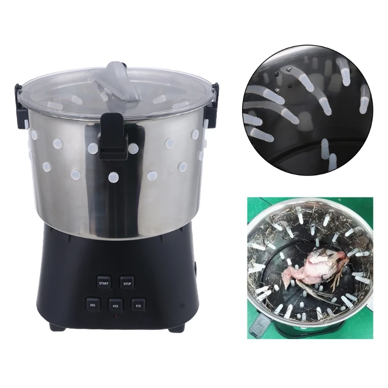 

Electric Feather Remover Plucker Machine 5000R/MIN Motor Speed 30s Turkey Defeather Poultry Duck Feather Removal