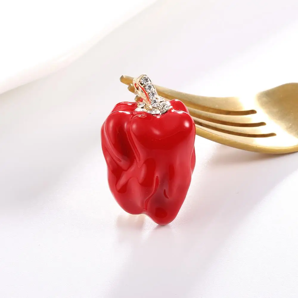 3 шт/партия Нежный красный перец овощи эмалированные Броши 2019 женщин мужчин
