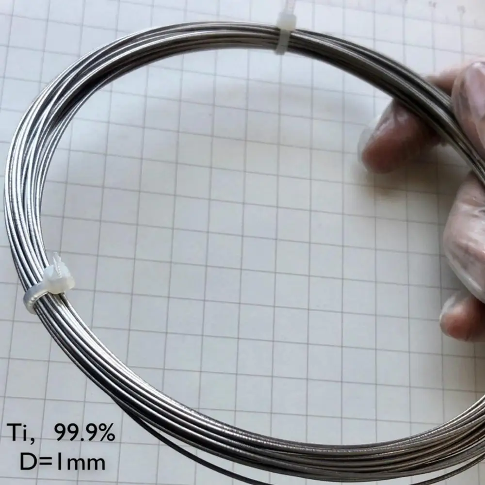 

Металлическая проволока из чистого титана проволока Ti 99.9% чистота диаметр 1 мм длина 1 м