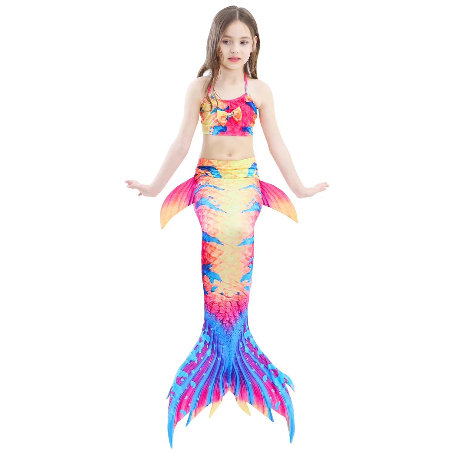 Купальный костюм Ариэль с хвостом русалки для девочек детская одежда плавания