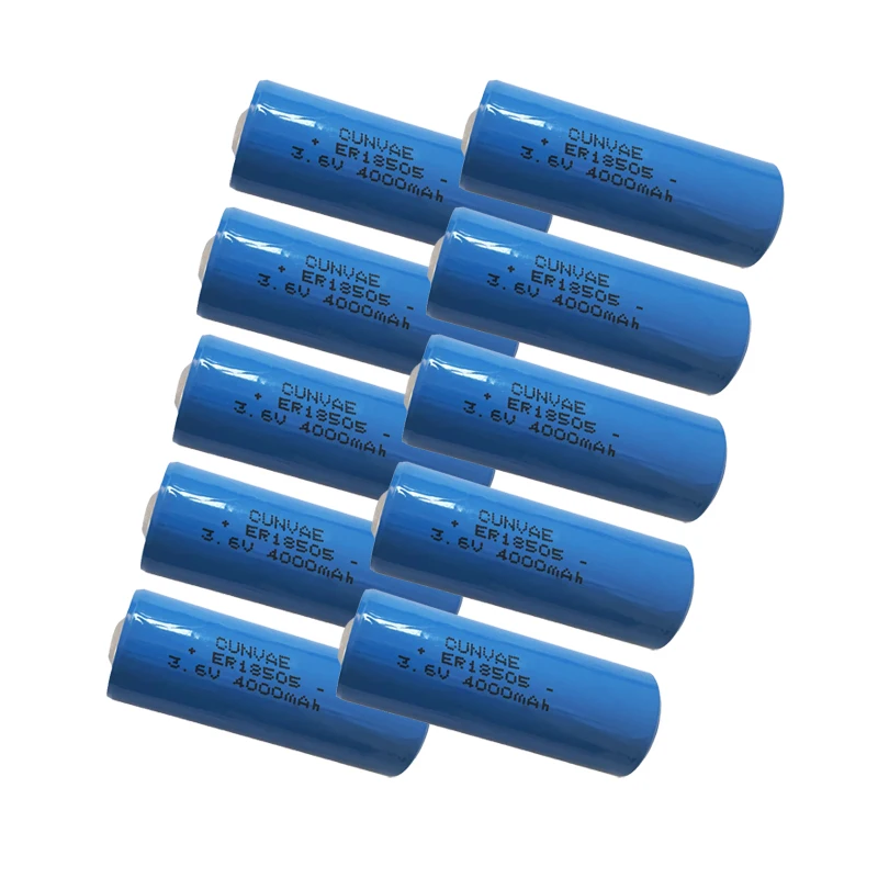 

10Packs ER18505 18505 3.6V A size Lithium Battery ER18505 4000Mah Li-SOCl2 PLC controly battery standby power Alarms 18505