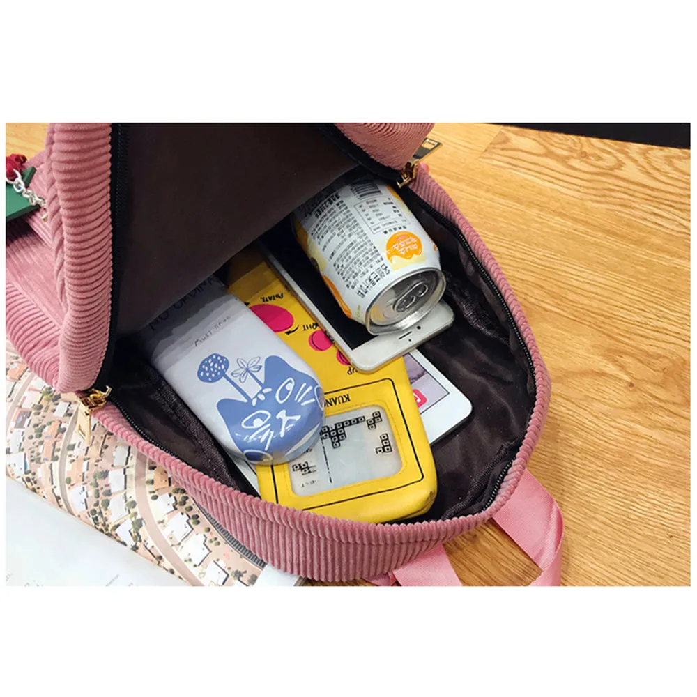 

High Student Women's Fashion Canvas Tassel School Bags Travel Backpack Bag Solid Backpack School Bags For Teenage College Large