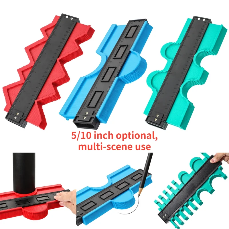 

New 5-Inch / 10-Inch Contour Gauge Duplicator Profile Measuring Angle Ruler Thickness Gauge Contour Template Woodworking Tools