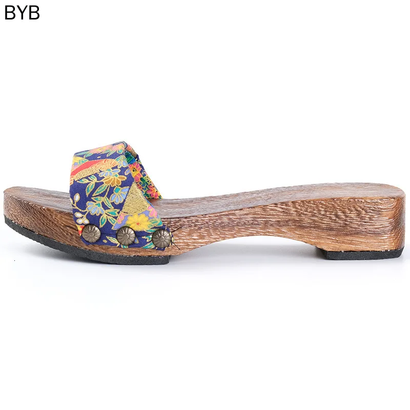 Woman Chinese Style Wooden Shoes Japanese Traditional Geta Clogs Flip Flops Bedroom Slippers Anime Cosplay Sauna Kimono Sandals |