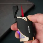 Честная надувная ультратонкая турбинфонарь жигалка с лампой, оригинальная креативная ветрозащитная зажигалка с красным огнем, подарки для мужчин