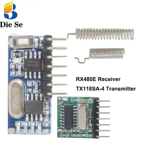 433 МГц Супергетеродинный RF передатчик и приемник модуль переключатель для ардуино uno беспроводные наборы DIY 433 МГц пульты дистанционного упр...