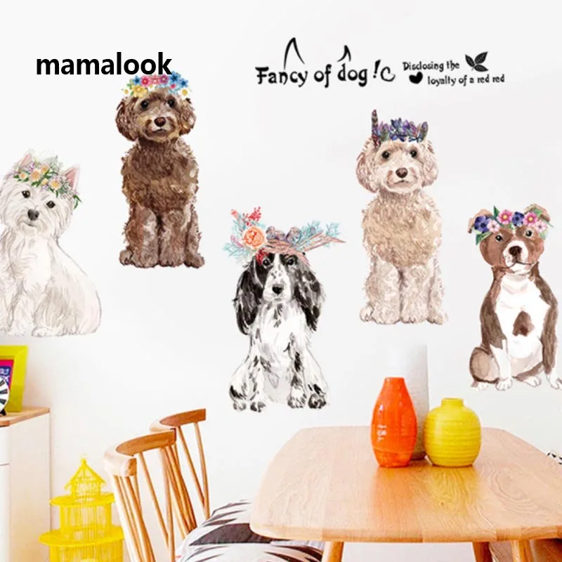 

Dog Pattern Wall Sticker Bathroom Toilet Kids Room Decoration Wall Decals Sticker Refrigerator Waterproof Poster For Home