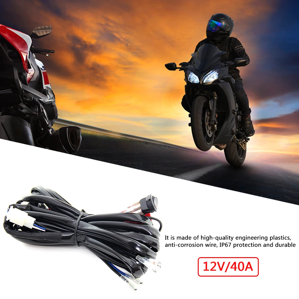 

Комплект жгутов с 2 выводными реле питания, предохранитель, безопасный для 2 светодиодных рабочих светильник т IP67