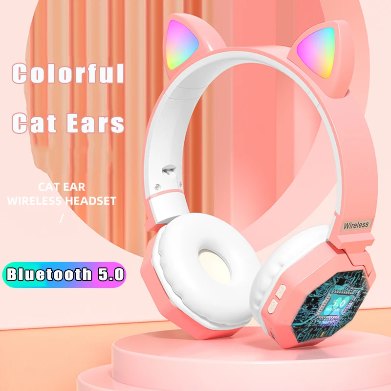 

Милая Bluetooth-гарнитура с кошачьими ушками и микрофоном