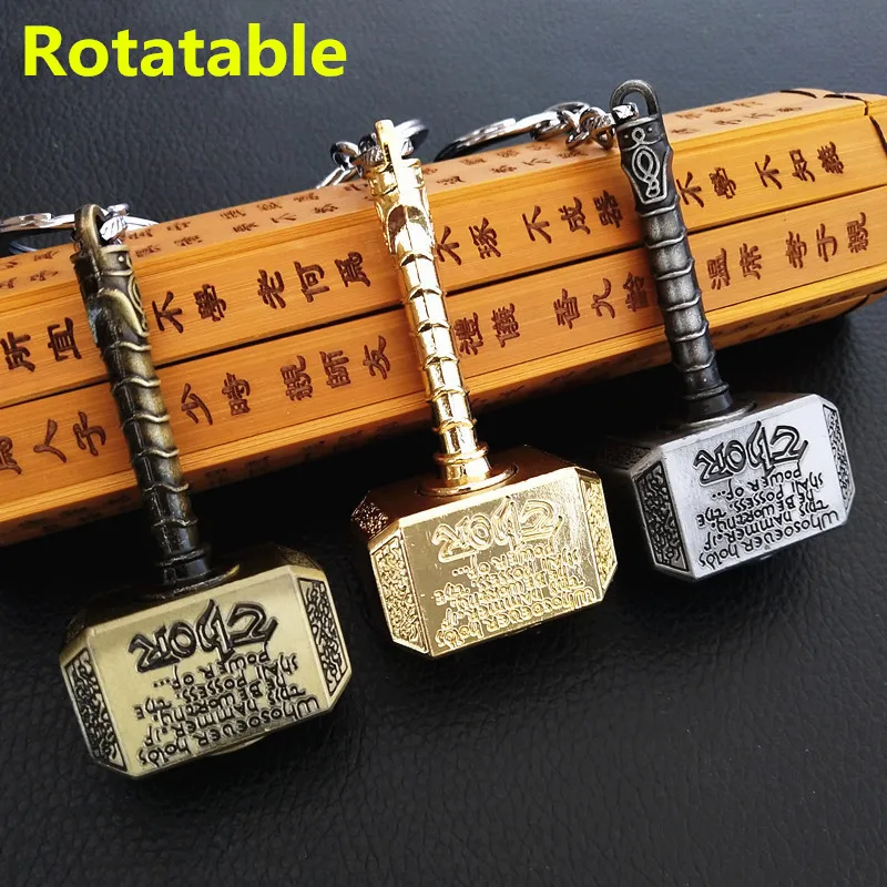 

10PCS/LOT Rotatable Hammer Metal Keychain Key chain For Fans High Quality Gifts Toy Accessories