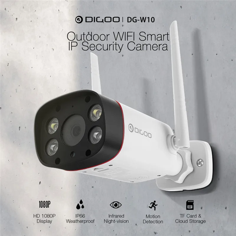 DIGOO умный IP камера двойной ИК светильник 1080P беспроводная Wi Fi безопасности IP66