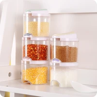 5pcsset transparent salt and pepper spice jars storage box condiment set seasoning tools kitchen accessories