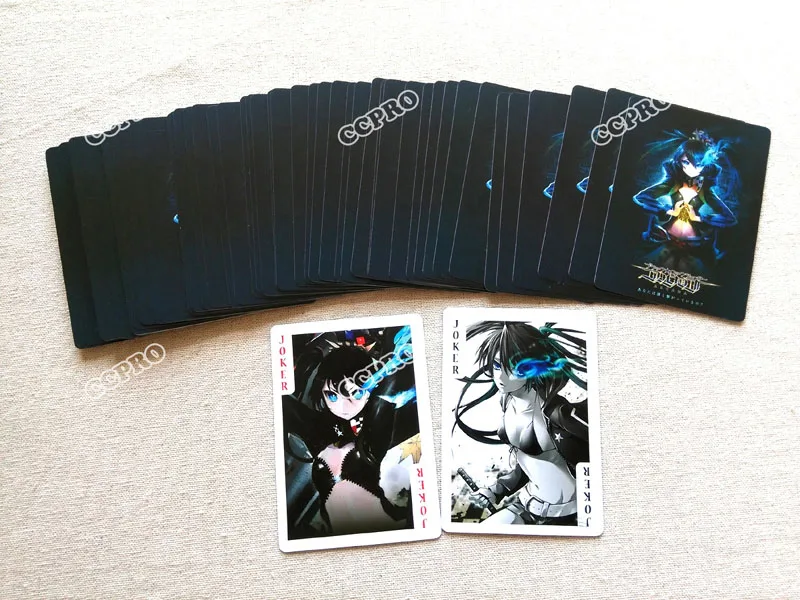 Аниме Black Rock Shooter Покер карты Kuroi Мату мультфильм мост Lovelive настольные карточки