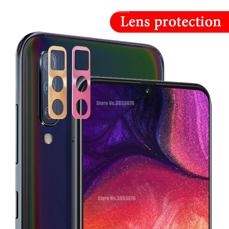 Защита объектива камеры для samsung Galaxy A50 A30 Защита камеры покрывающие кольца для samsung A50 A30 защитный пластинчатый металл кольцо