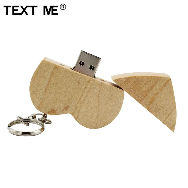 Usb флеш накопитель TEXT ME creative love maple mood из орехового дерева heartmodel 4 ГБ 8 16 32 64 usb 2 0|USB