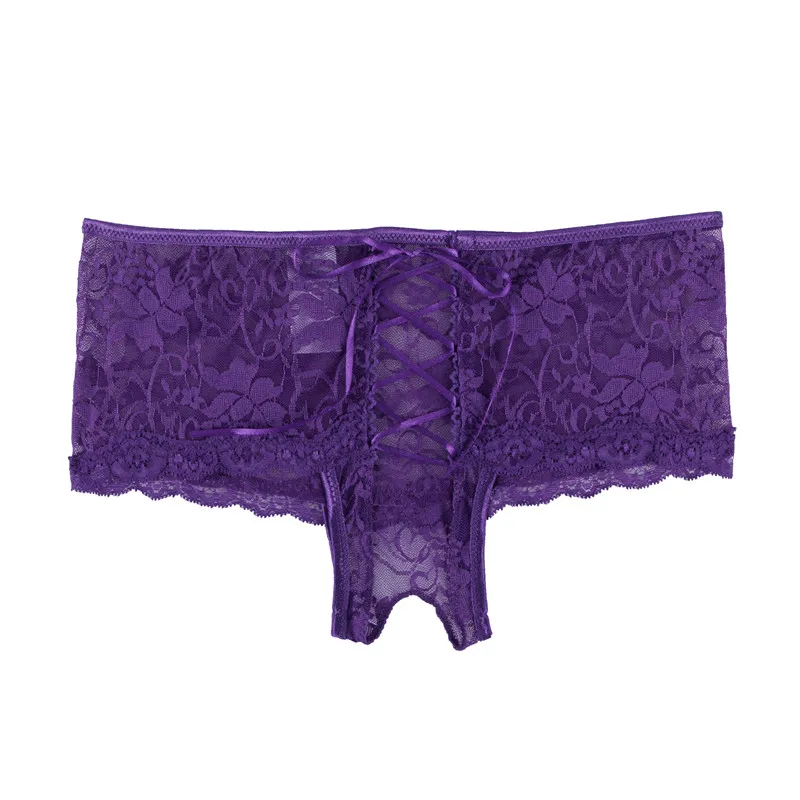 Женские кружевные трусики-стринги с открытой промежностью | Женская одежда