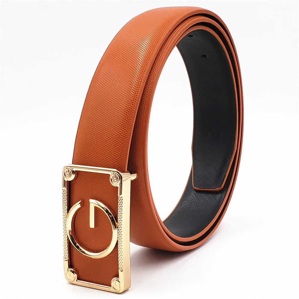 Новинка 2019 модные мужские ремни из натуральной кожи дизайнерские с G-пряжкой для