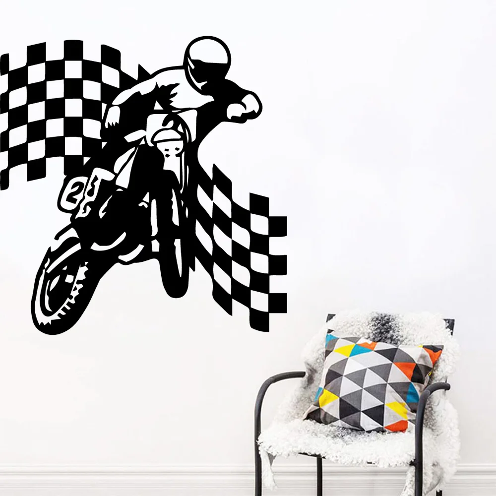 Захватывающие мотоцикл спортивные наклейки на стену самоклеющиеся виниловые