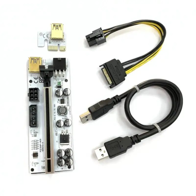 

Новейшая версия VER010 USB 3.0 PCI-E, подъемник, Экспресс 1X 4x 8x 16x, переходник-адаптер, карта SATA, от 15pin до 6 pin, кабель питания