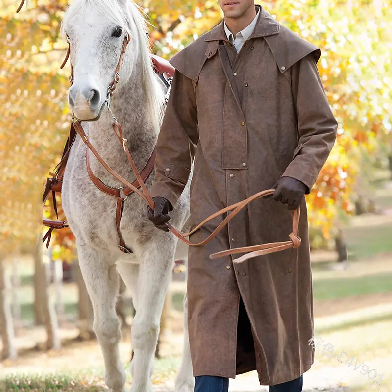 WEPBEL Greatcoat куртка для верховой езды в стиле стимпанк Ковбойское кожаное пальто