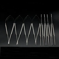 ophthalmology microscopic stainless steel tweezers fine needle holder scissors round handle tool instrument combination kit