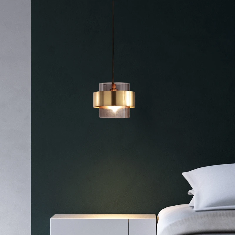 Скандинавский стеклянный металлический подвесной светильник современный