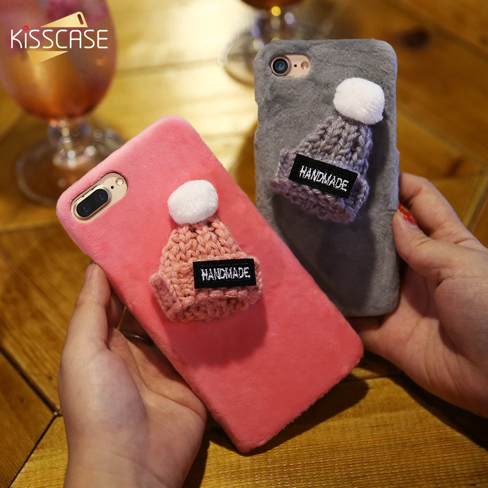 Чехол KISS Hat Плюшевый Рождественский чехол для iphone 6 6s 7 8 plus XS MAX X XR 11 pro max мягкий