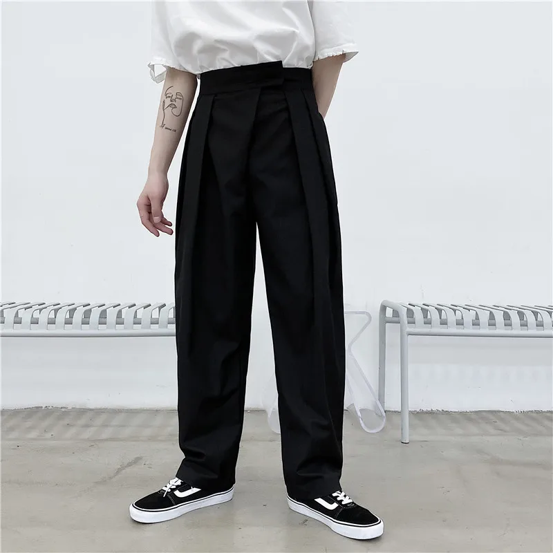 Мужские свободные длинные брюки Karajuku брюки-шаровары с высокой талией