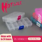 Пустой Органайзер с 10 отделениями для хранения ювелирных изделий ногтевого дизайна Стразы небольшие бусины Чехол Съемный прозрачный Органайзер коробка контейнер