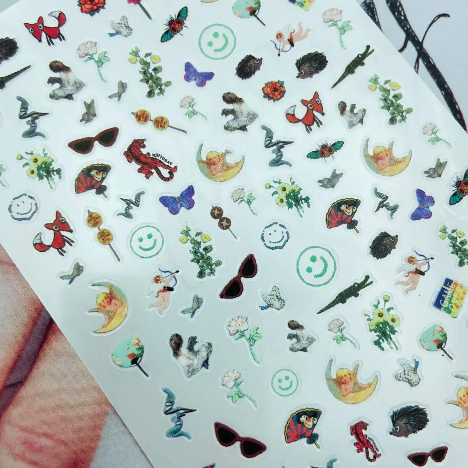 

Diy Nail Sticker Thin Transparent Adhesive Leopard Nail Art Stickers Crocodile Little Angel Decoration Water Stickers for Nails