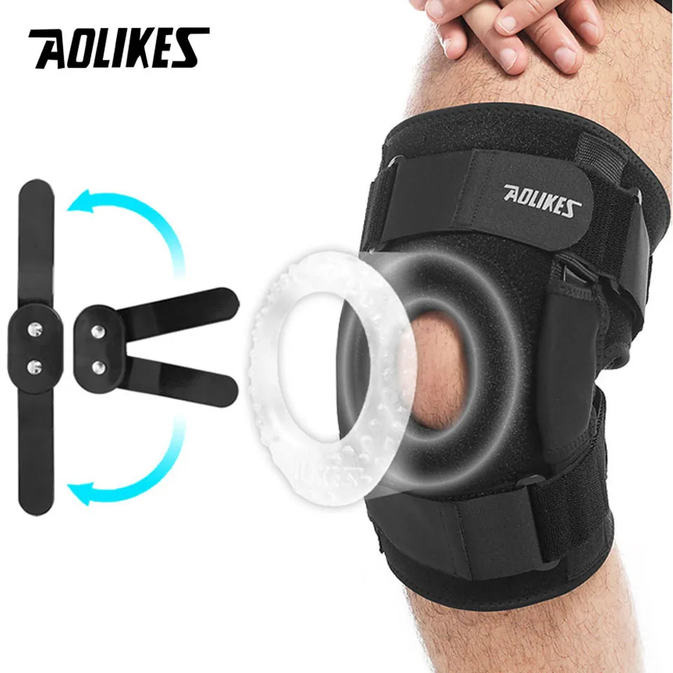 

AOLIKES Open Patella Kneepad Breathable Knee Support Brace Side Aluminium Alloy Stabilizer for Basketball Joint Fixed Kneepad