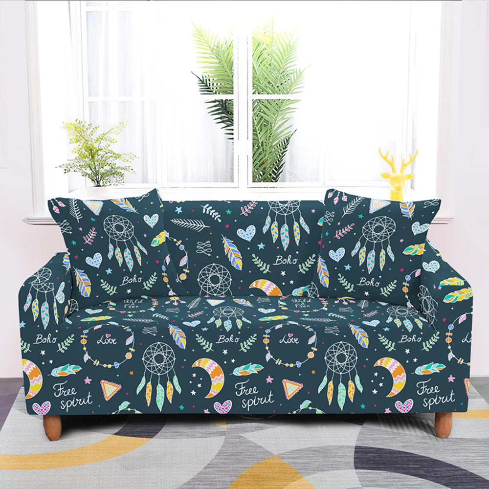 Эластичный растягивающийся чехол для дивана Ловец снов 1/2/3/4-местный разной формы