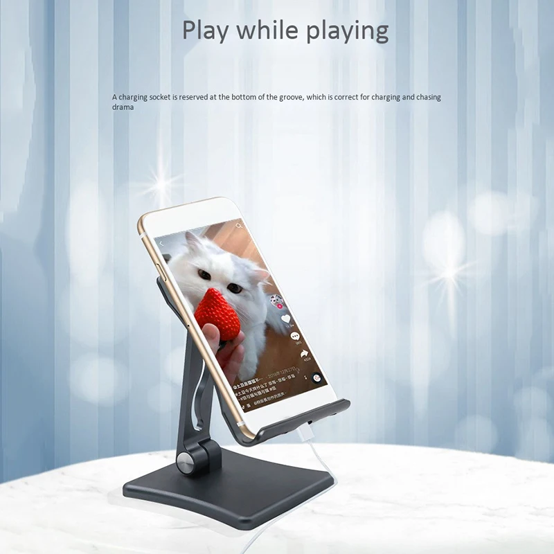 phone stand folding mobile phone holder metal adjustable live universal desktop mobile phone holder for phones tablets free global shipping