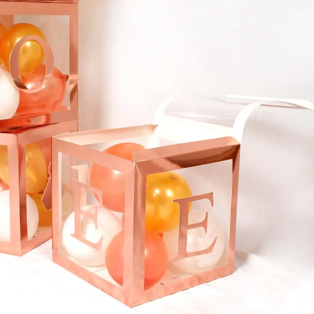 Rose Gold Letter Baby Box  Wedding 1st Birthday Party Decor Baby Shower Balloon Box Bride To Be Bachelorette Hen Party Suppiles images - 6