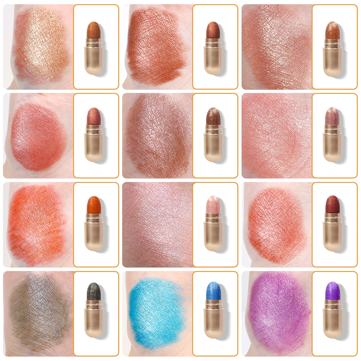 

2021 New Arrival 12 Color Capsule EyeShadow Palette Sets Exquisite Sequin Waterproof Makeup Can Superimposed Eye Shadow