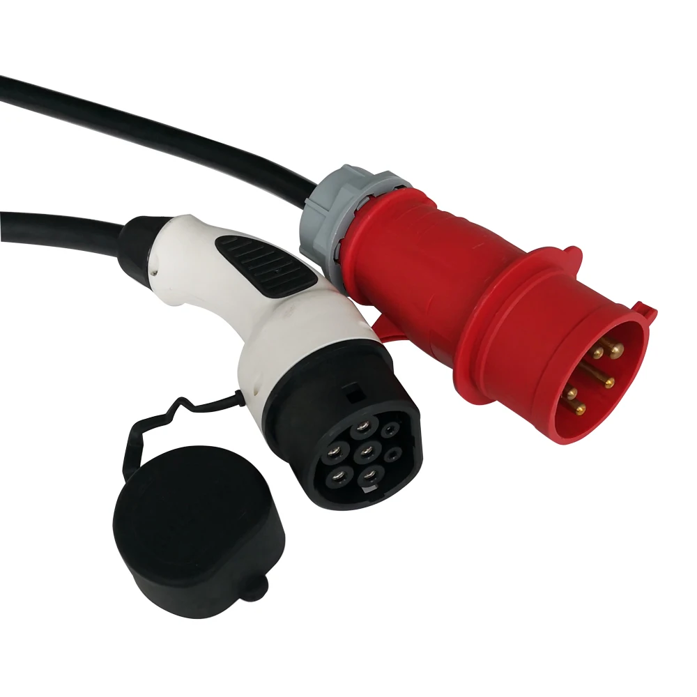 Портативное 32A Type2 EV зарядное устройство IEC62196 с ЖК-дисплеем регулируемое токовое