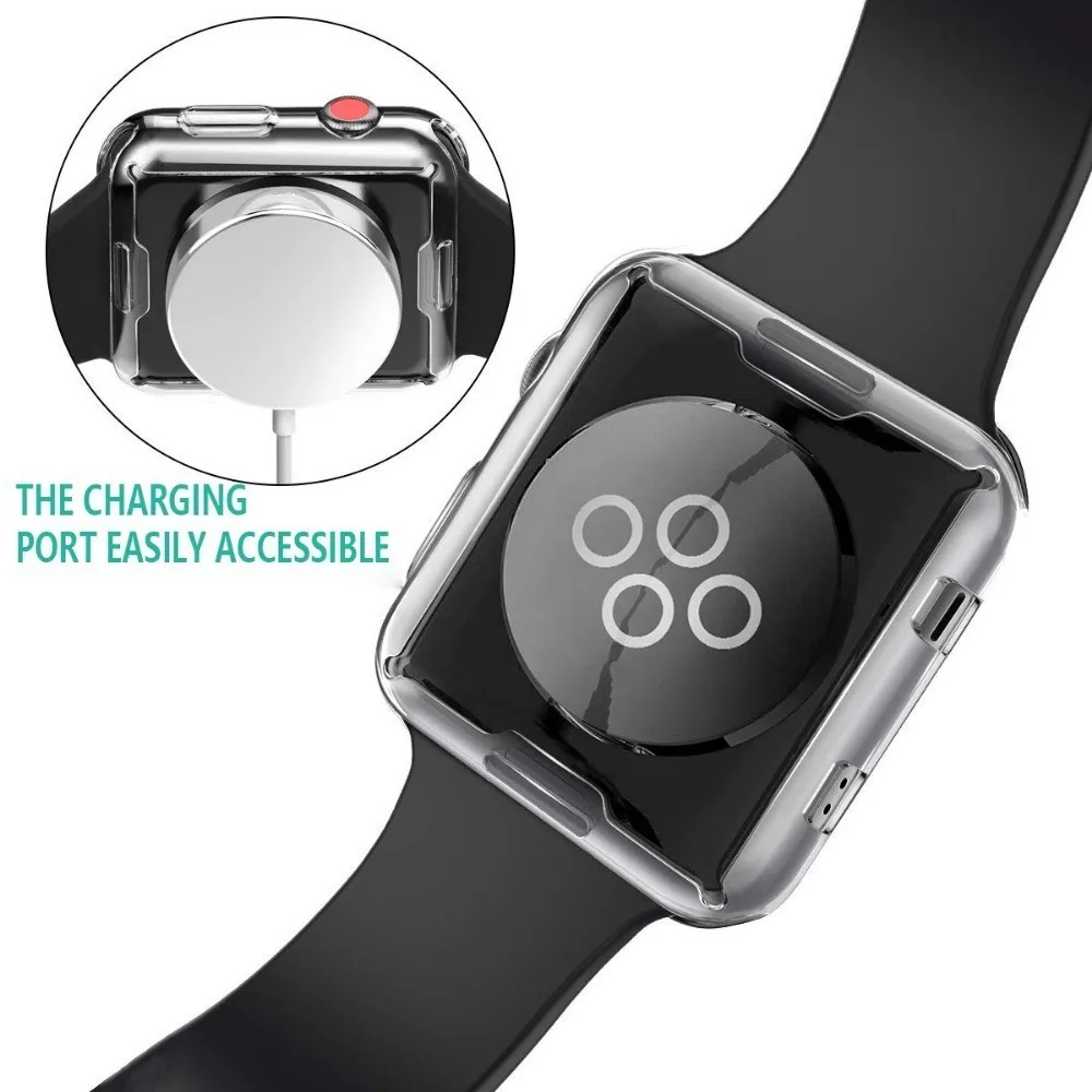 Чехол для Apple Watch 6 SE 5 4 3 2 защитный прозрачный Ультратонкий чехол из ТПУ Iwatch Series 38