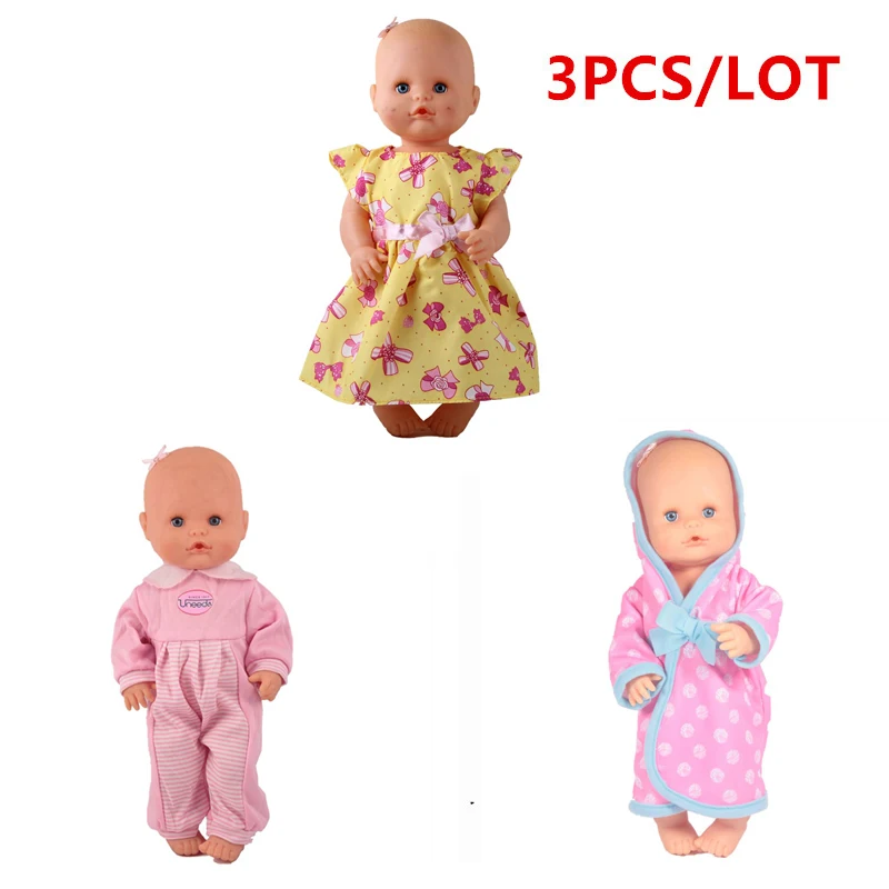 13 дюймовая Одежда для кукол, 35 см, Nenuco кукла Nenuco Ropa y su Hermanita, аксессуары для кукол, 2 повседневные наряды, 1 платье с клубничкой - Color: 3pcs mixed 7