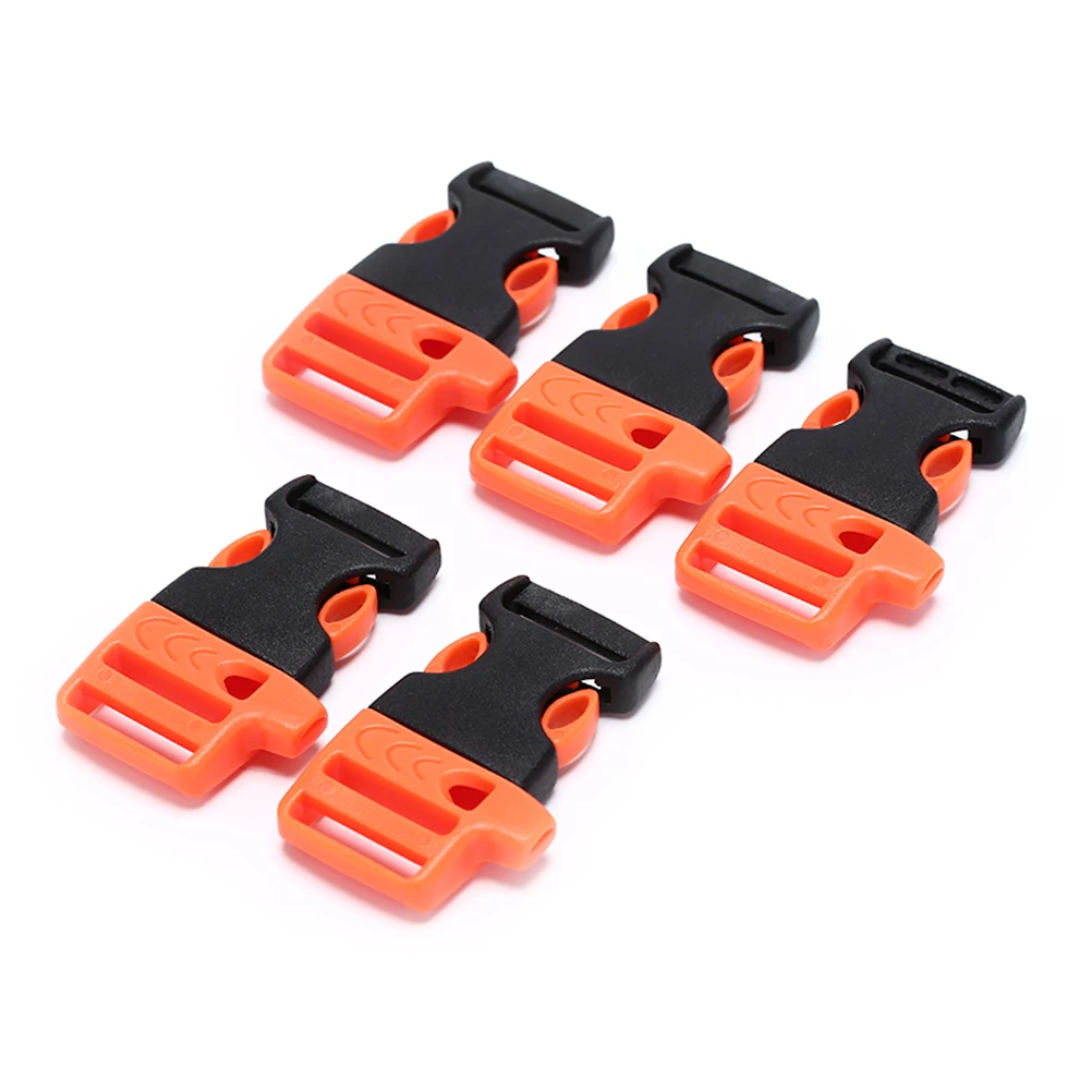 

5 pcs/pack high grade Survival Whistle Buckle Plastic Curved Side Release Buckles For Bracelet/ Backpack
