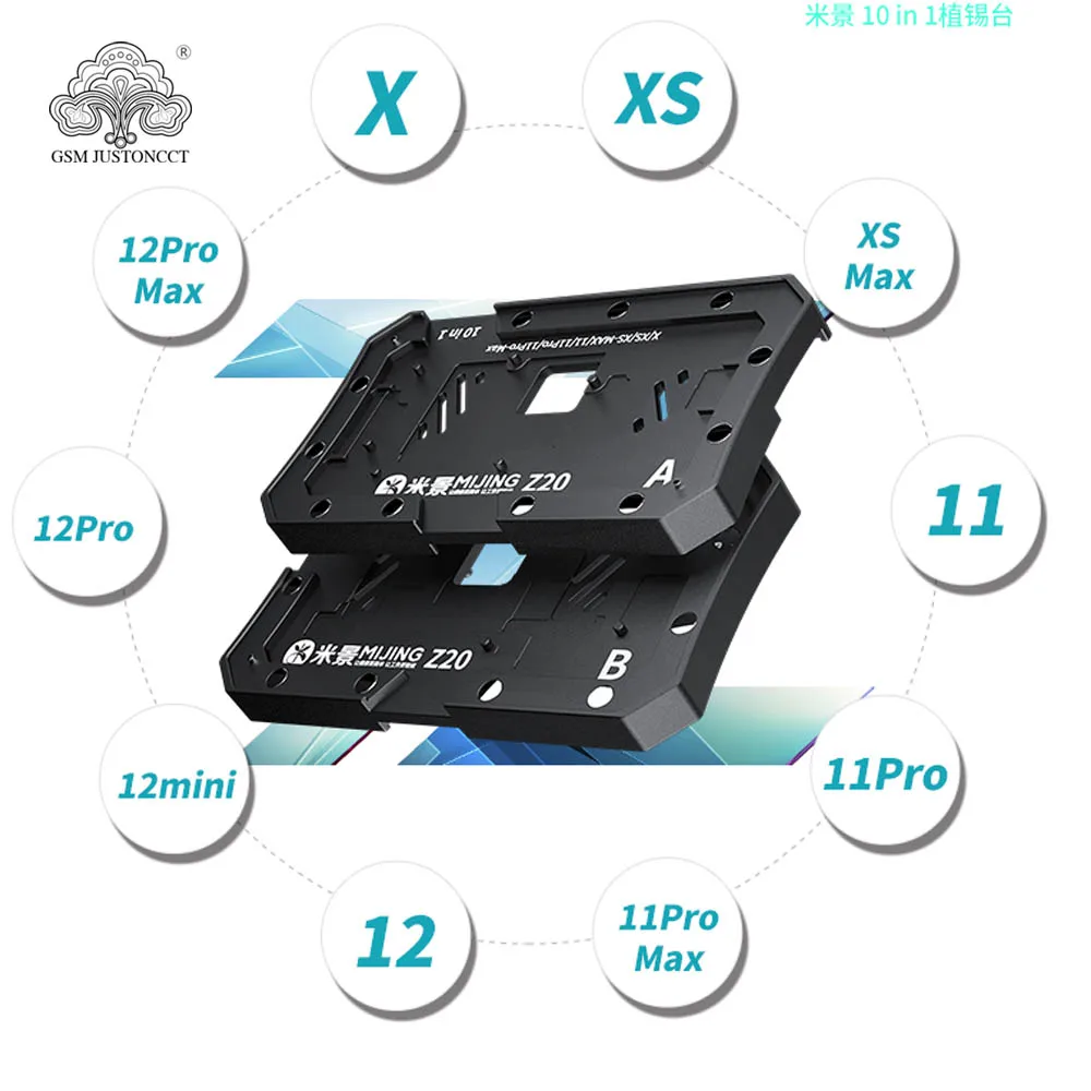 MIJING Z20 10 в 1 Оловянная платформа среднего слоя для посадки iPhone X-12mini/12 Pro Max 13